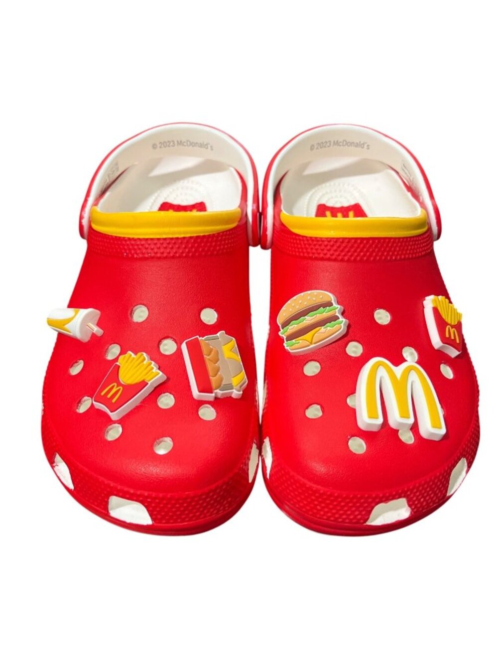 Crocs x McDonalds Womens Size 9 / Mens 7 Red Clogs with Fries Food Charms NEW - Picture 2 of 10